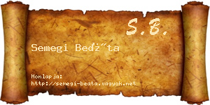 Semegi Beáta névjegykártya