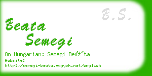 beata semegi business card